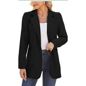 Women Open Front Blazers Long Sleeve Casual OL Office Slim Large